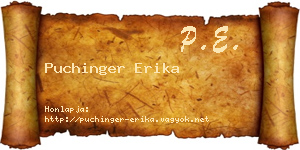 Puchinger Erika névjegykártya